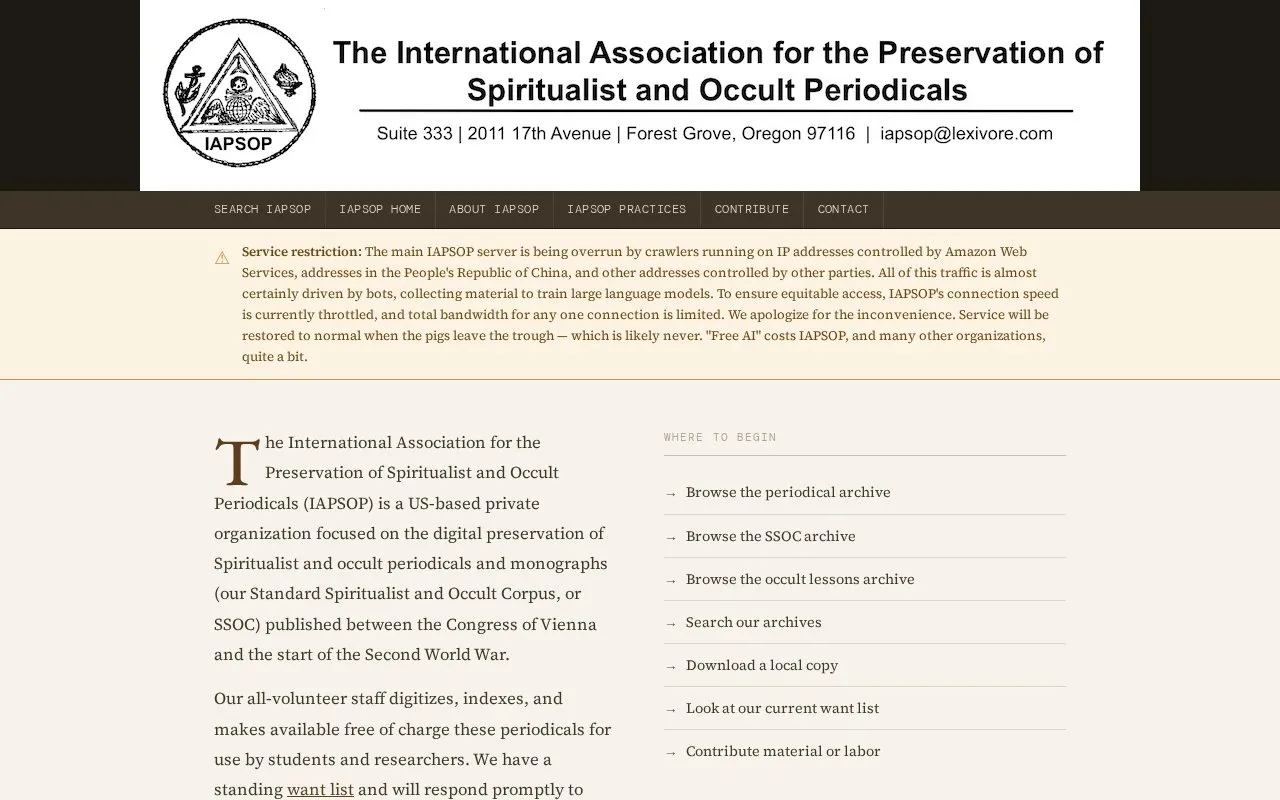 IAPSOP homepage screenshot