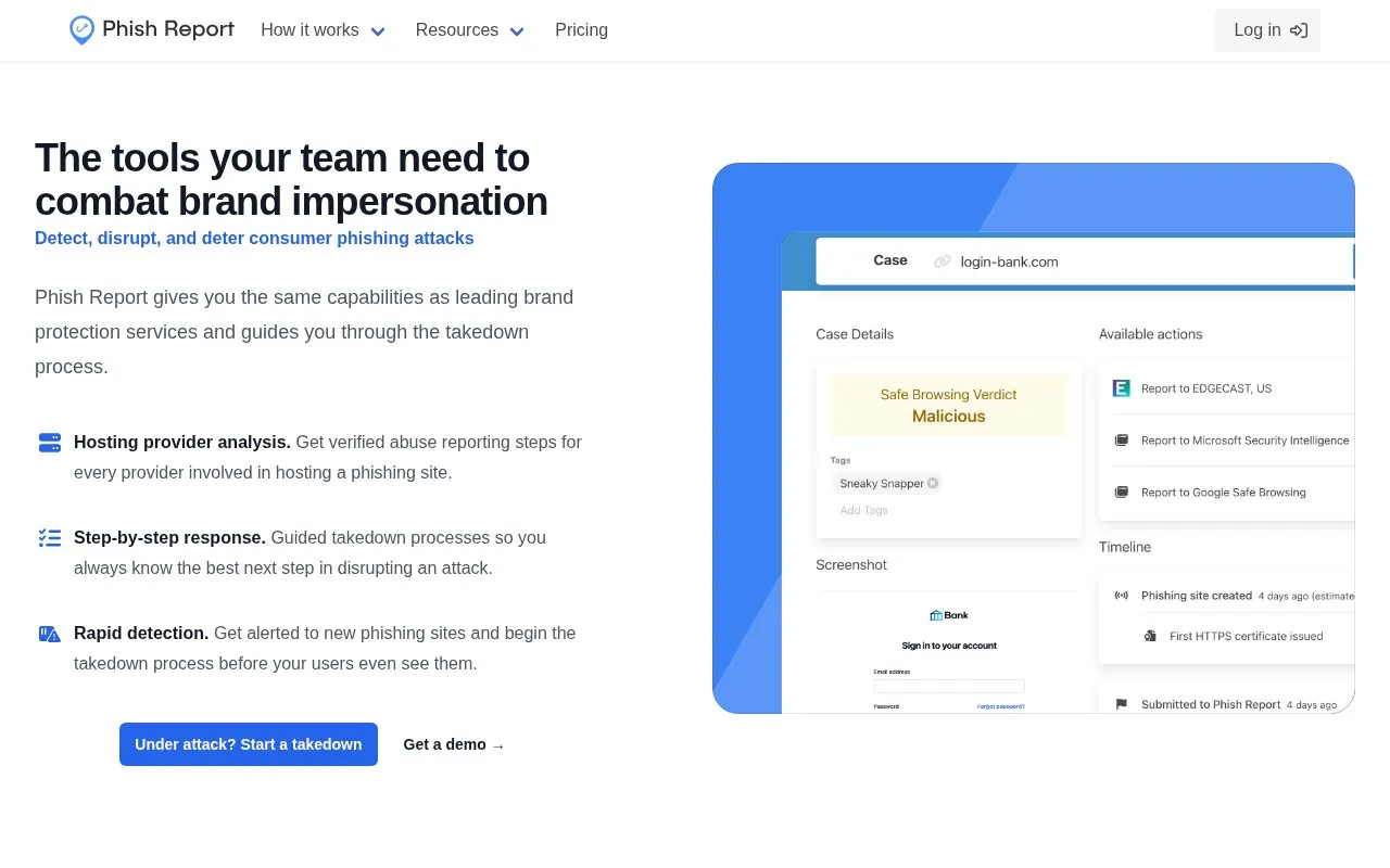 Phish Report homepage screenshot