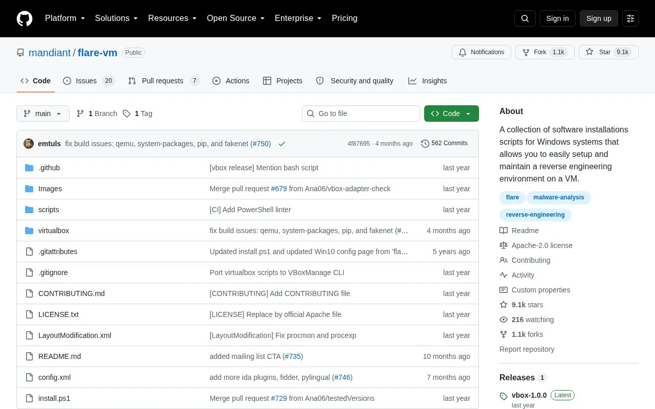 Flare VM homepage screenshot