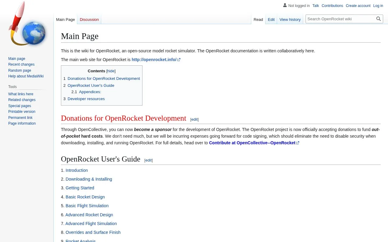 Wiki homepage screenshot