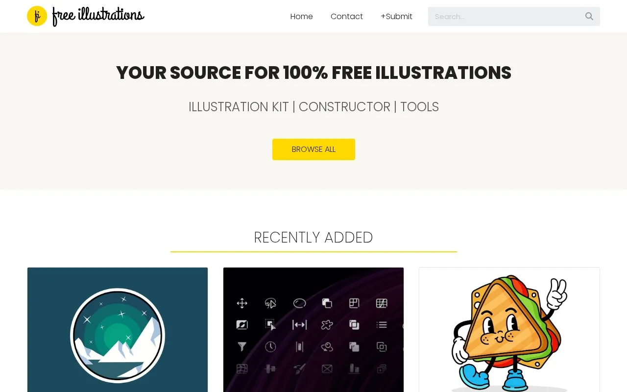 freeillustrations homepage screenshot