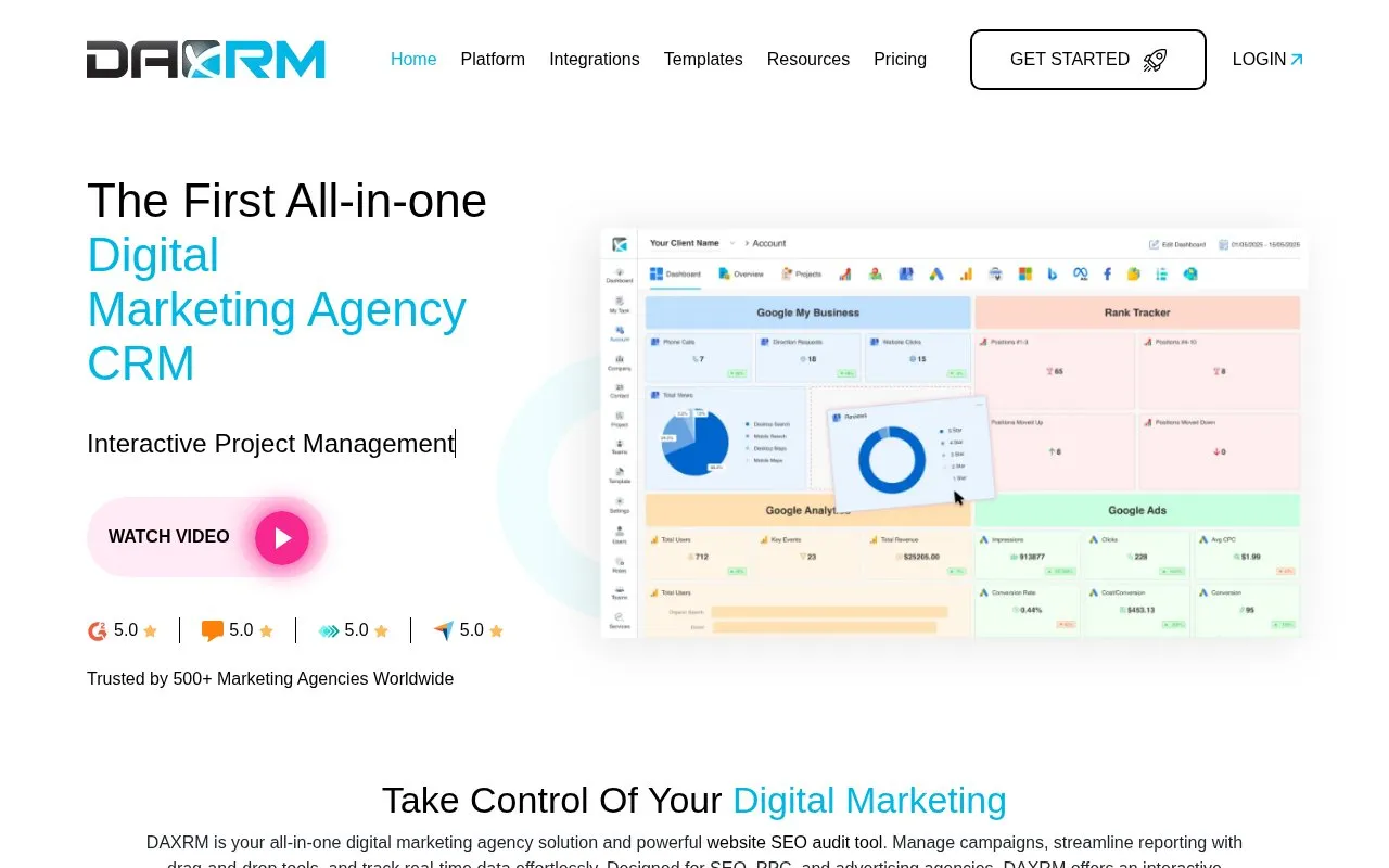 DAXRM homepage screenshot