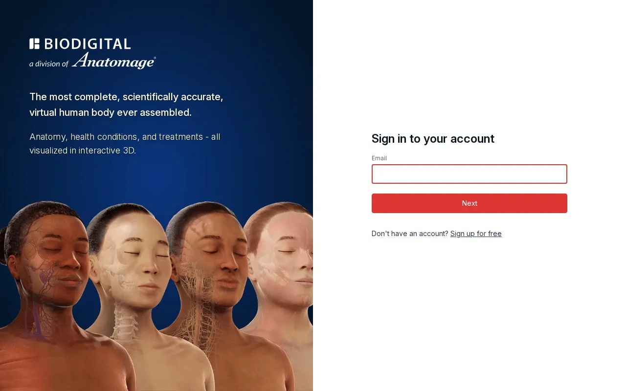 BioDigital homepage screenshot
