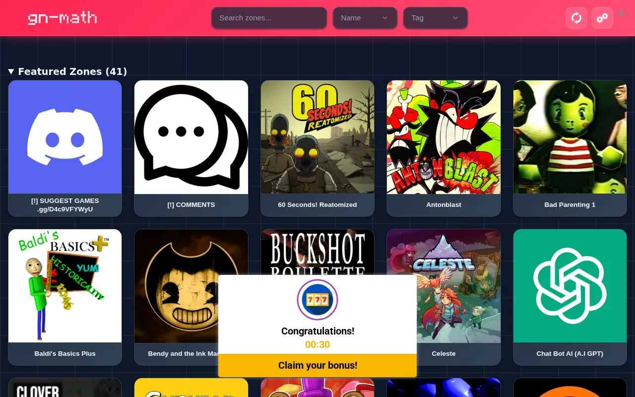 GN-Math homepage screenshot