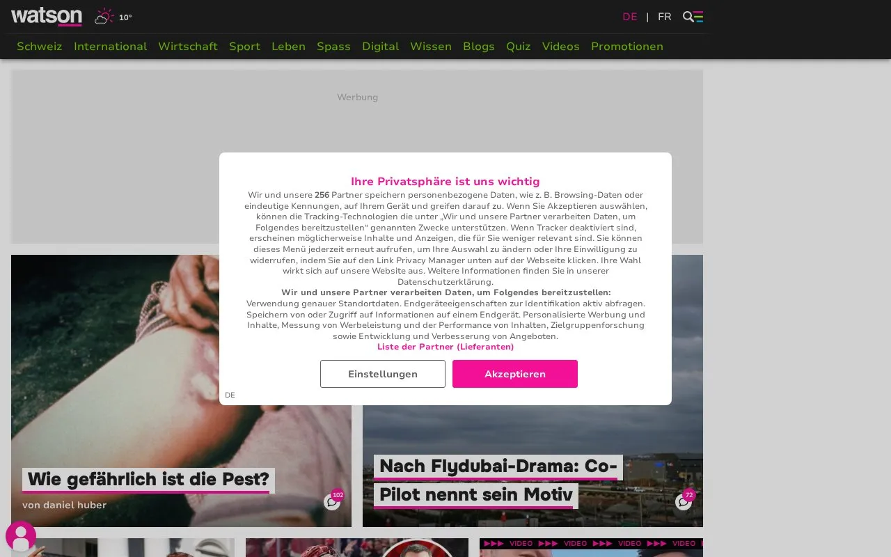 watson homepage screenshot