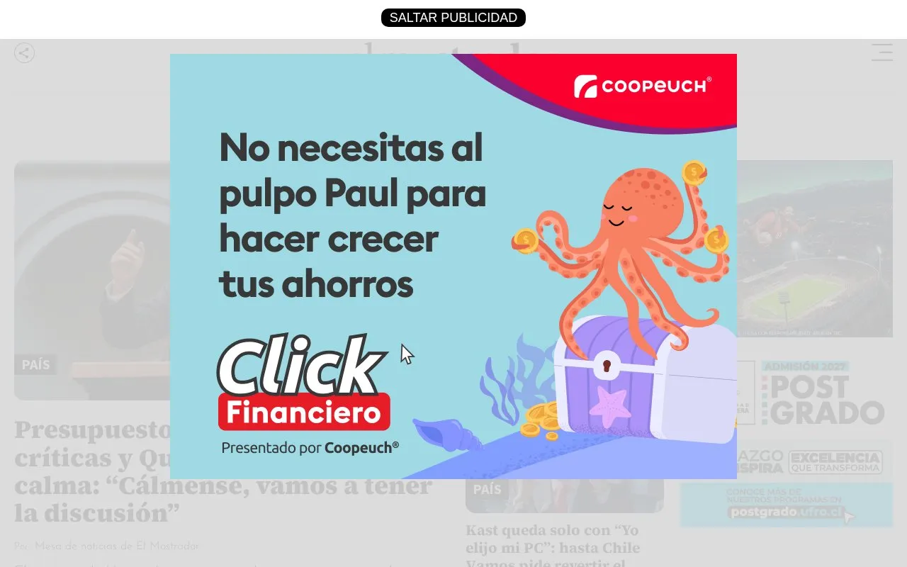 El Mostrador homepage screenshot