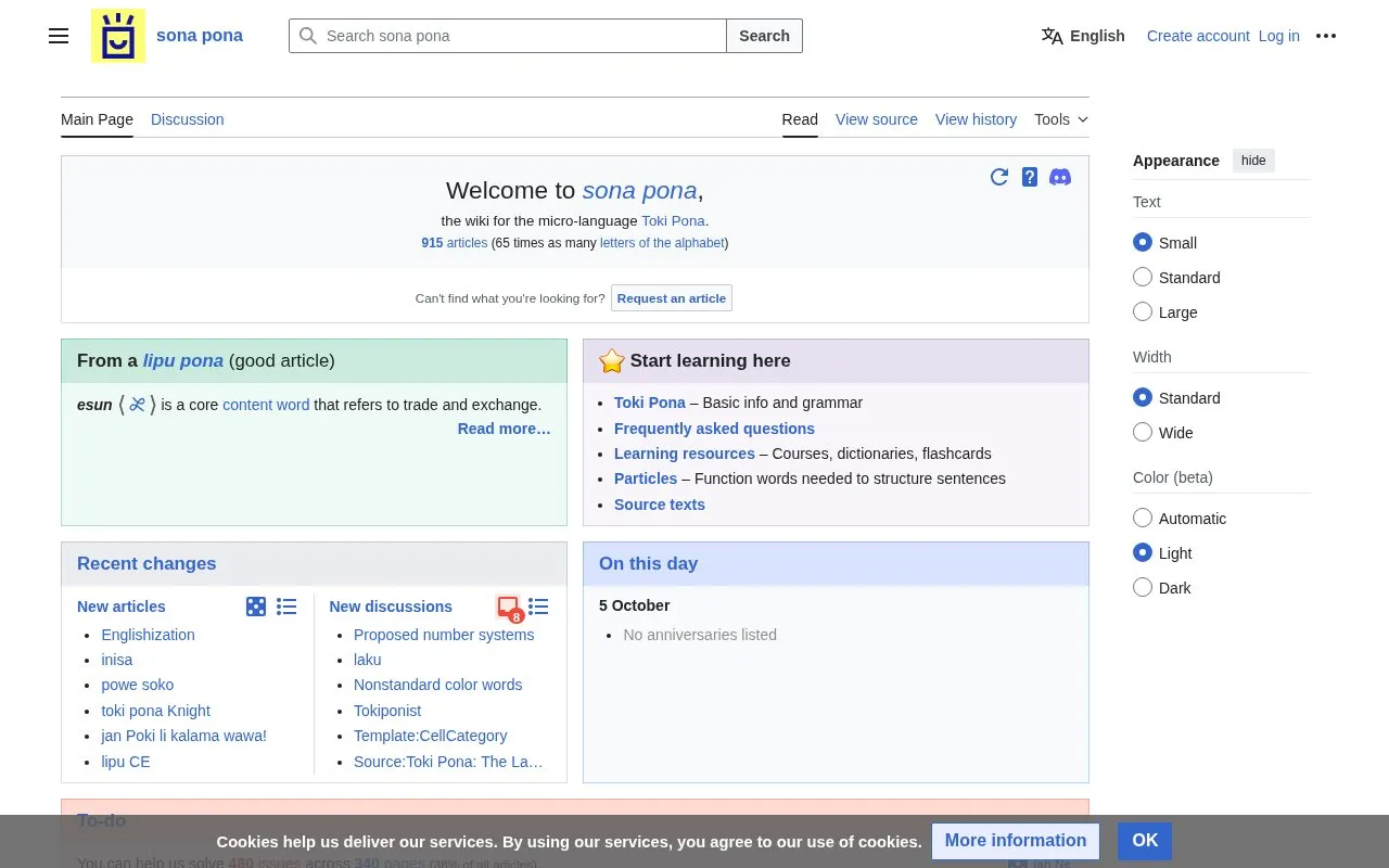 sona pona homepage screenshot