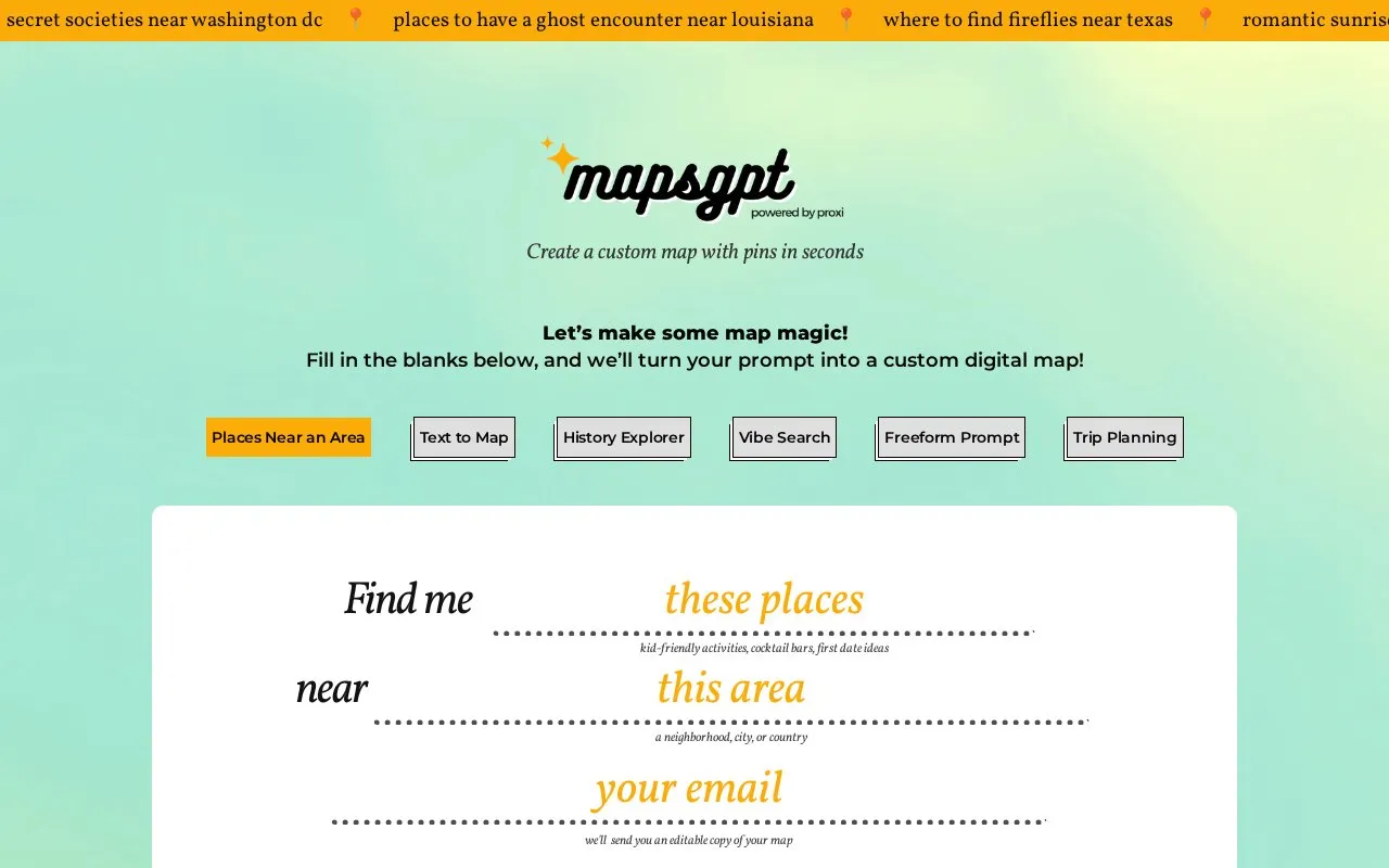 mapsgpt homepage screenshot
