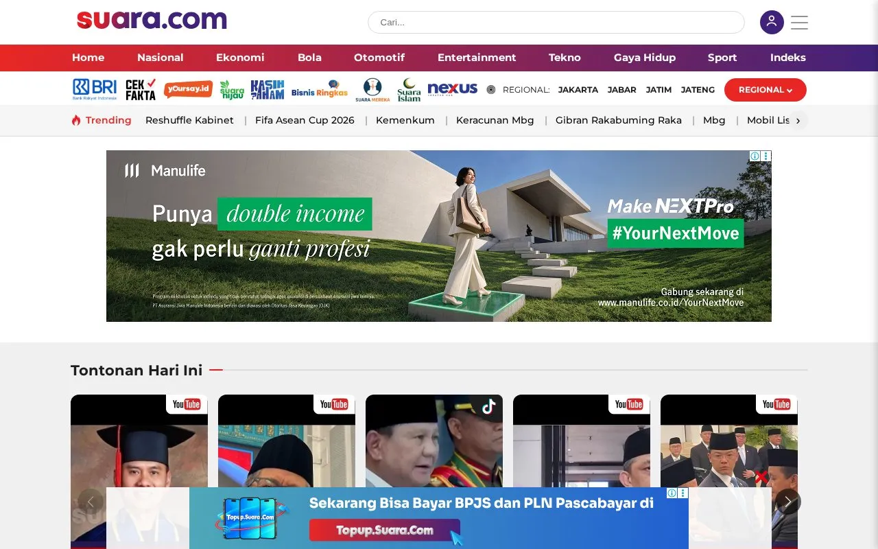 suara.com homepage screenshot