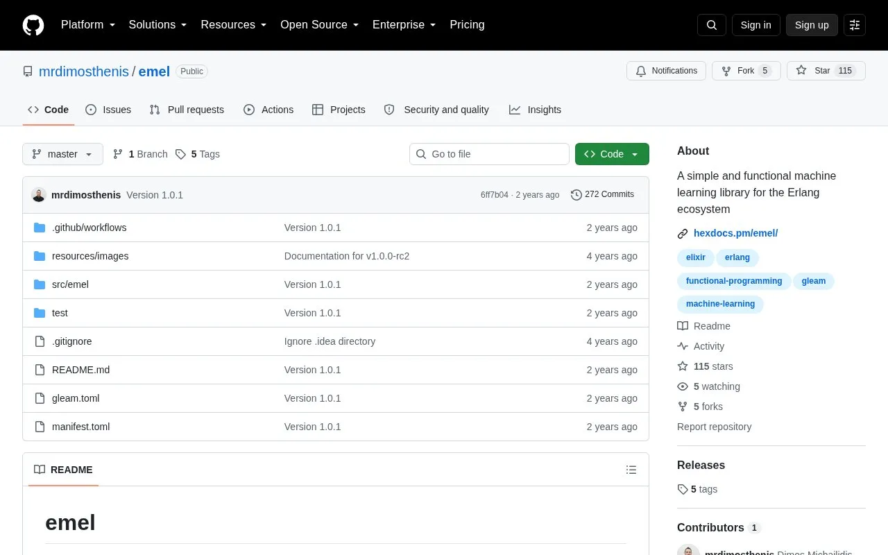 emel homepage screenshot