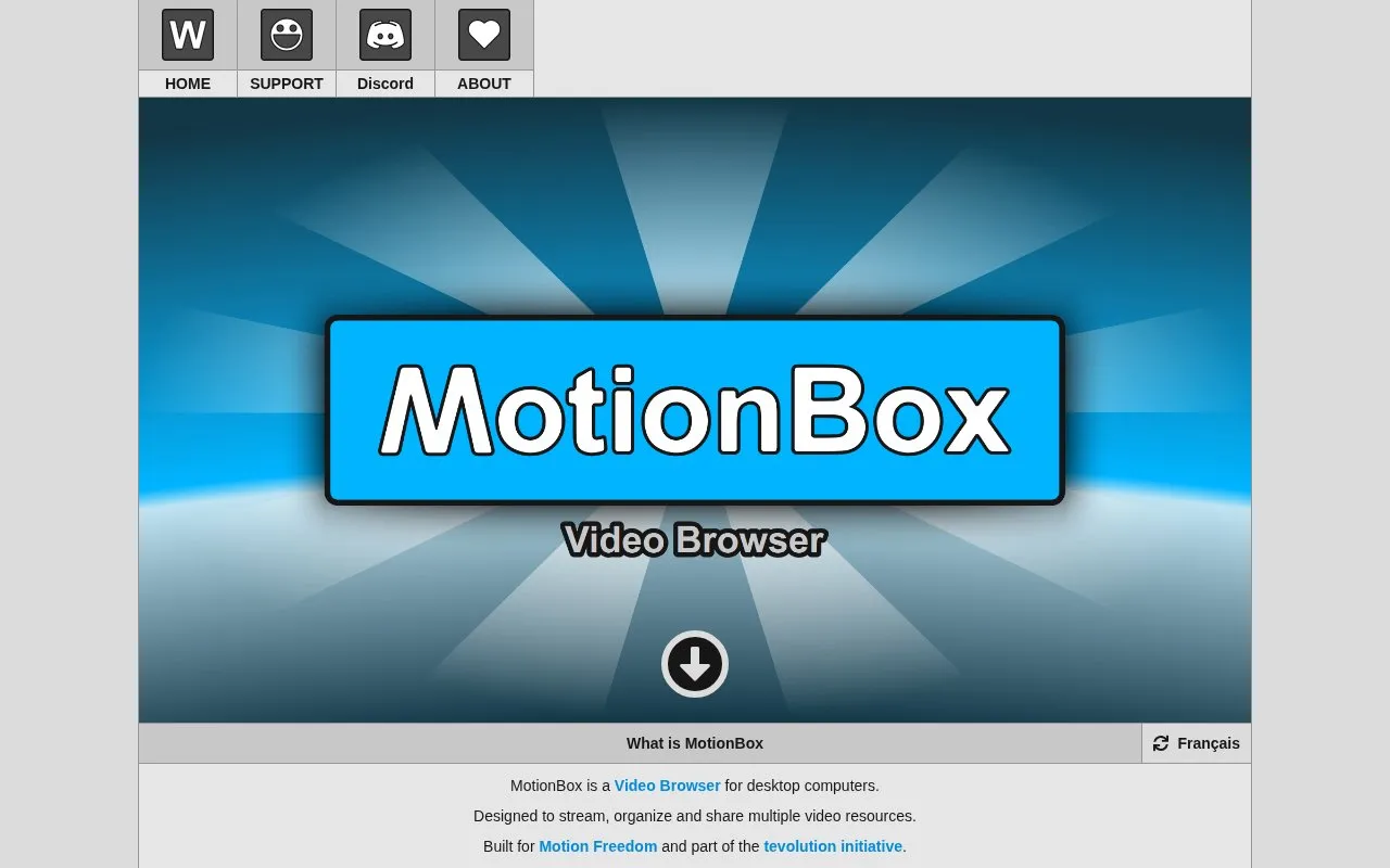 MotionBox homepage screenshot