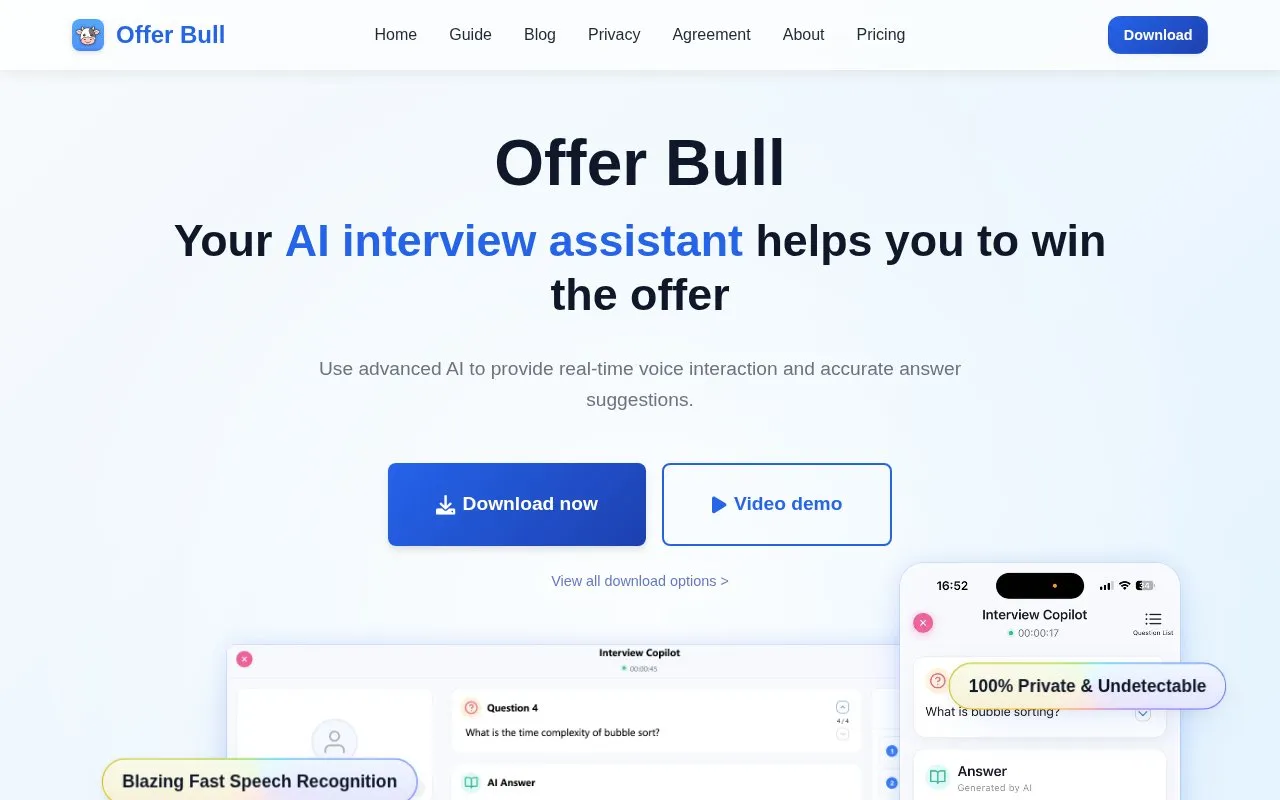 Offer Bull homepage screenshot