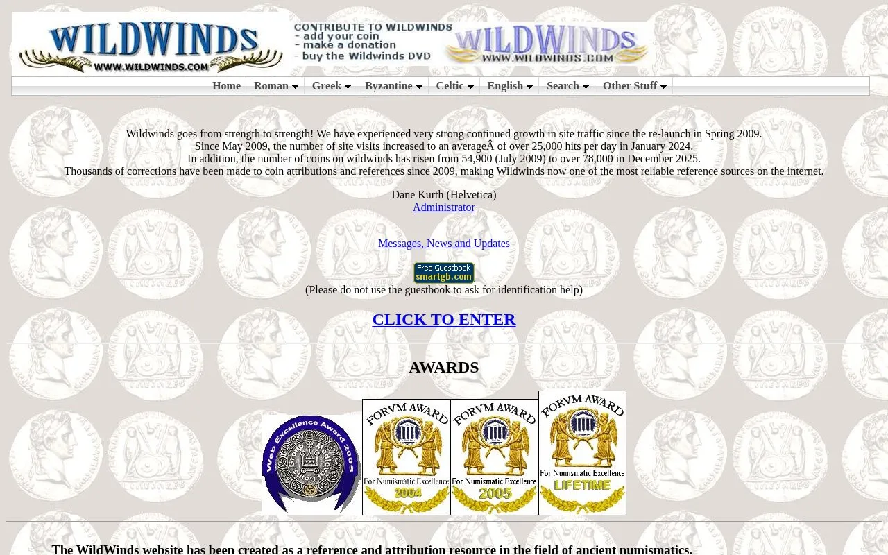 WildWinds homepage screenshot