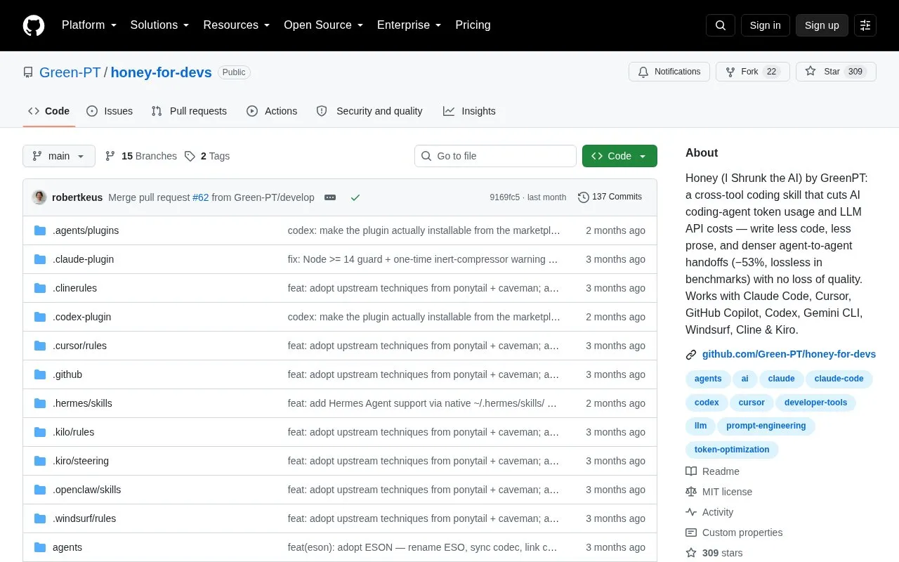 Honey homepage screenshot