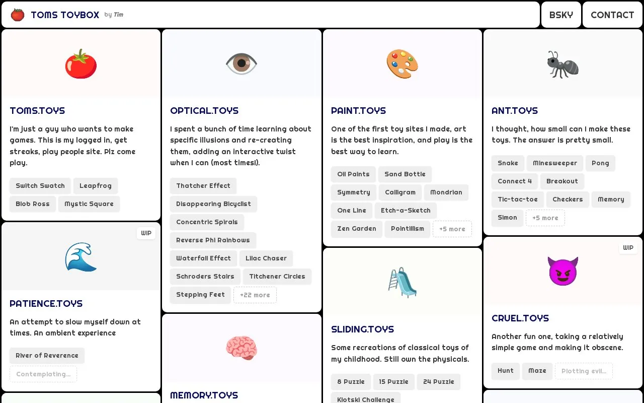 ToyBox homepage screenshot