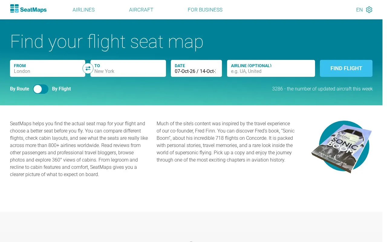 SeatMaps homepage screenshot
