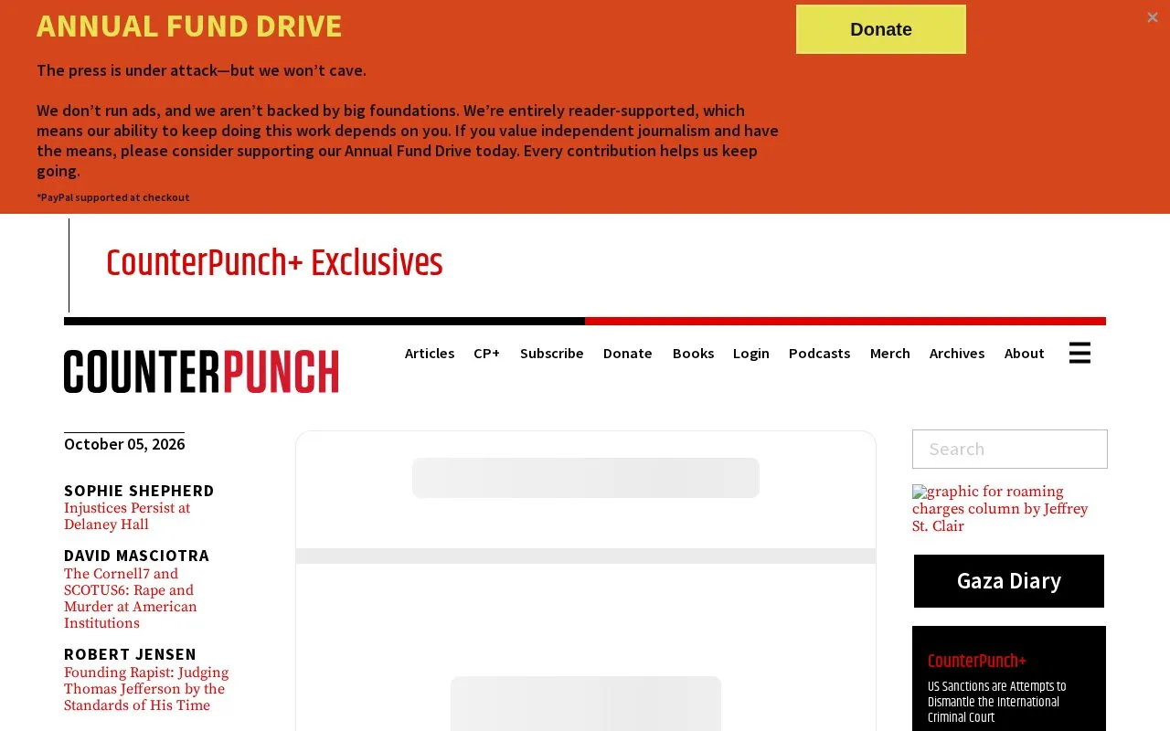 CounterPunch homepage screenshot