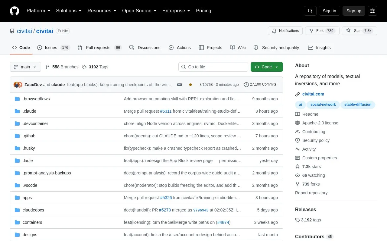 Civitai homepage screenshot