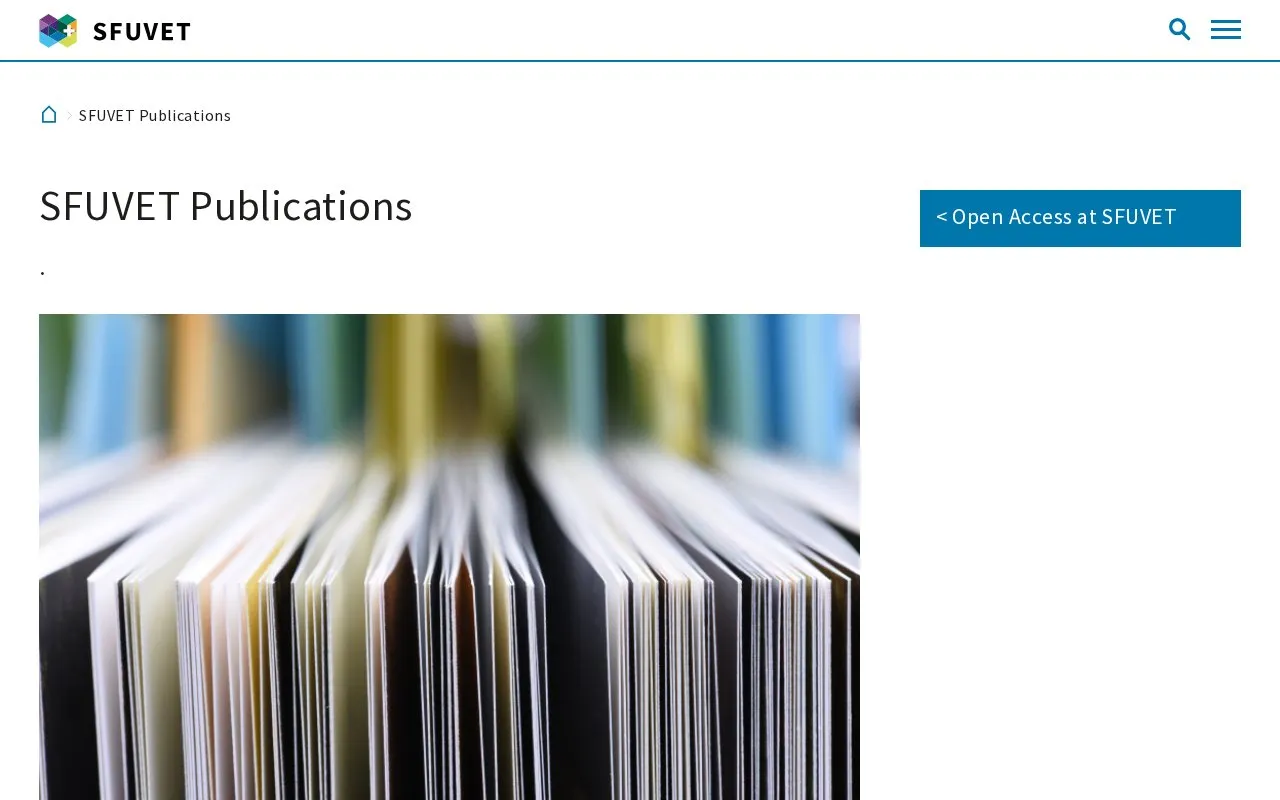 Publications SFUVET homepage screenshot
