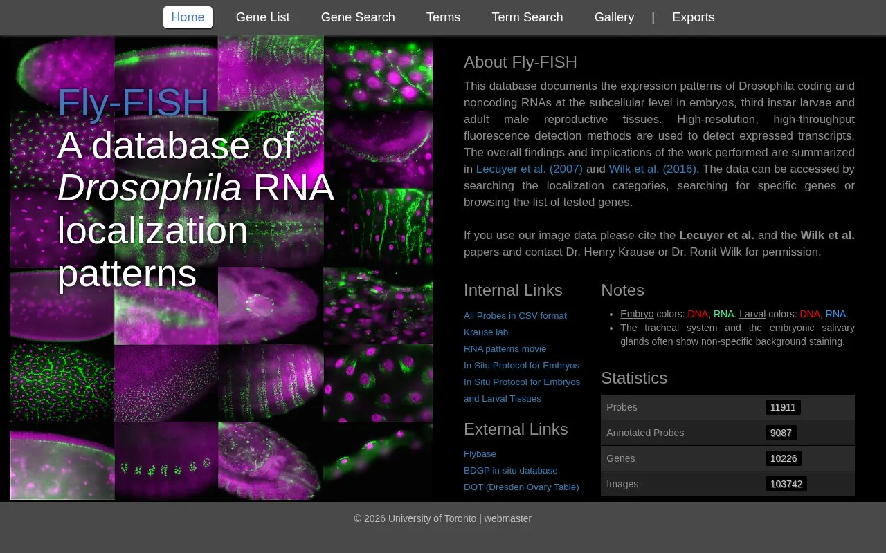 Fly-FISH homepage screenshot