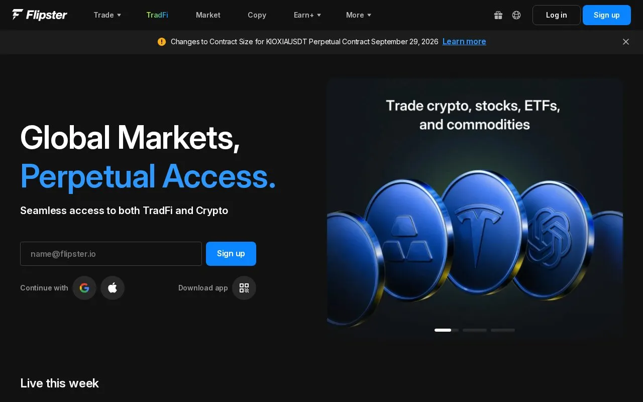 Flipster homepage screenshot