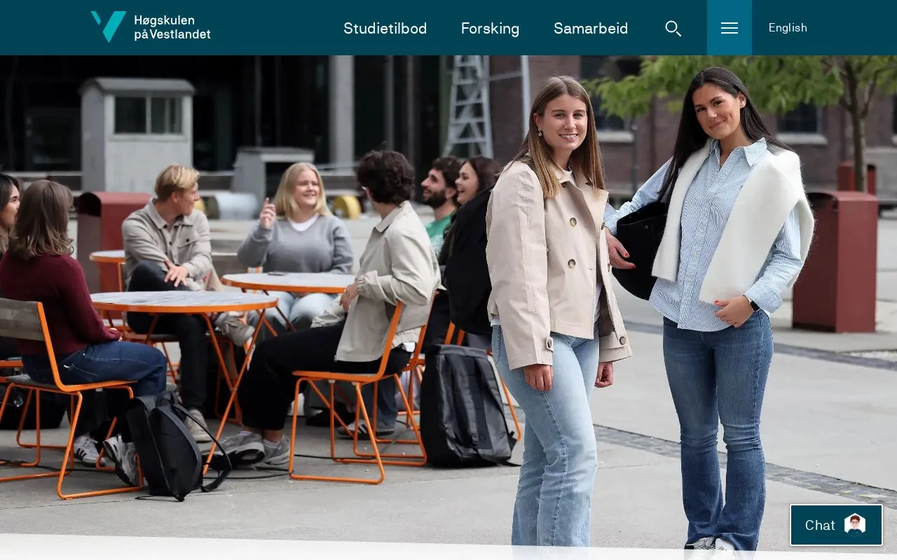 Western Norway University of Applied Sciences homepage screenshot