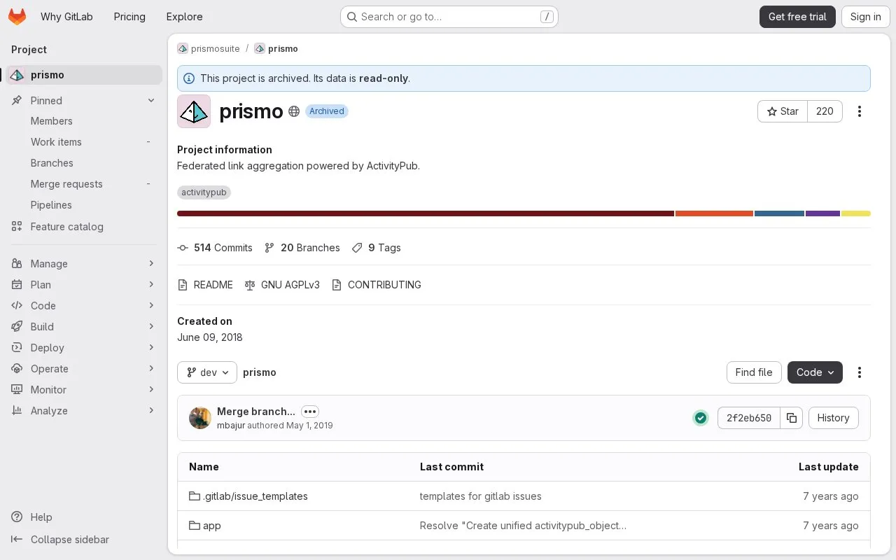 Prismo homepage screenshot