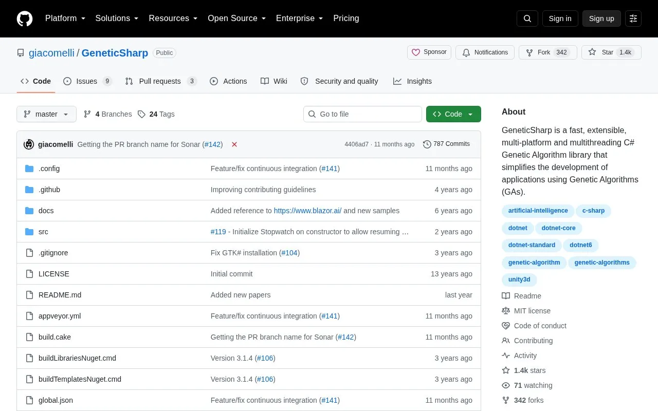 GeneticSharp homepage screenshot