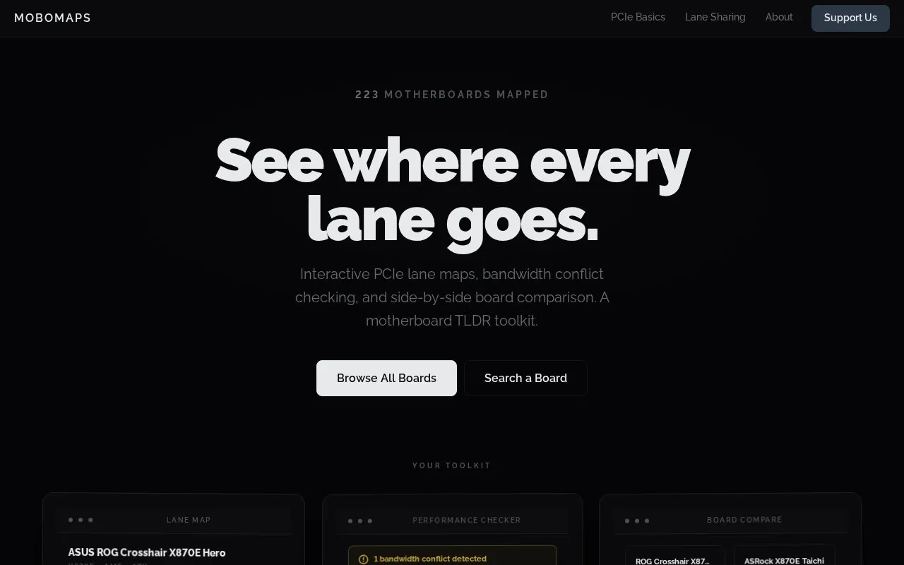 MoboMaps homepage screenshot