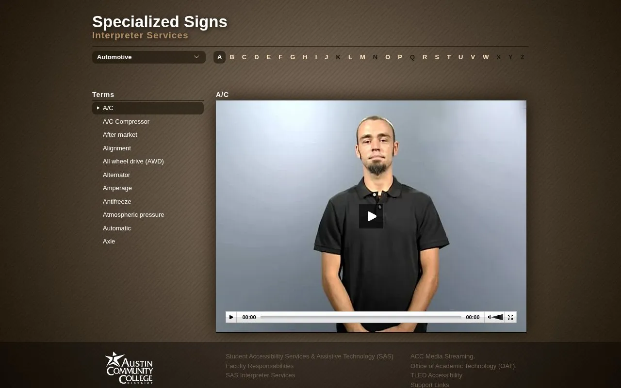 Interpreter Services homepage screenshot