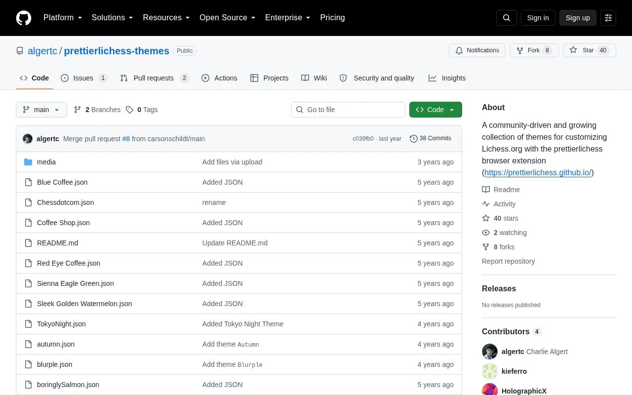 Themes homepage screenshot