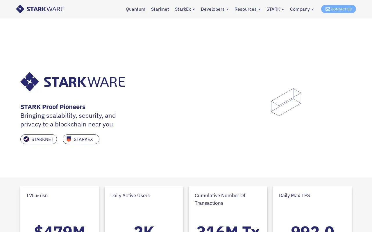STARK homepage screenshot