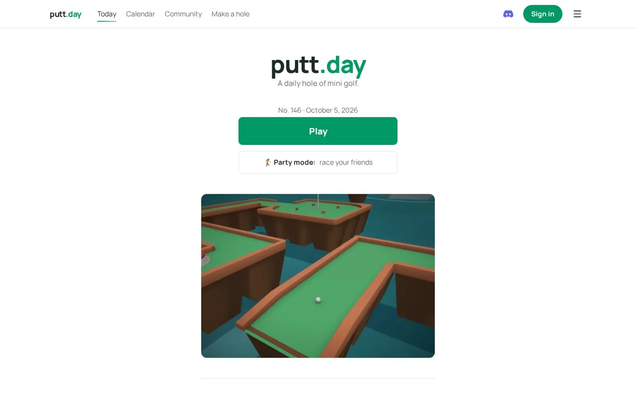 putt.day homepage screenshot