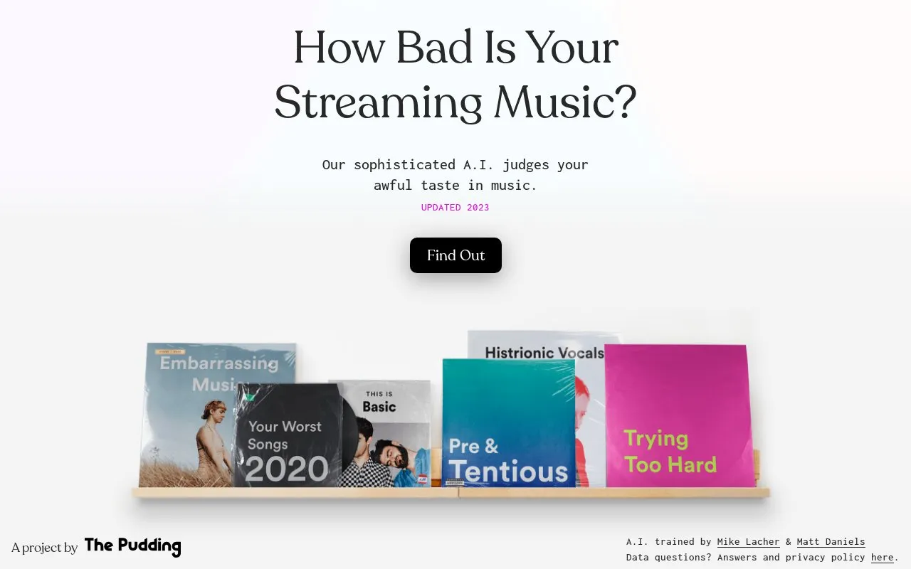 Judge My Music homepage screenshot