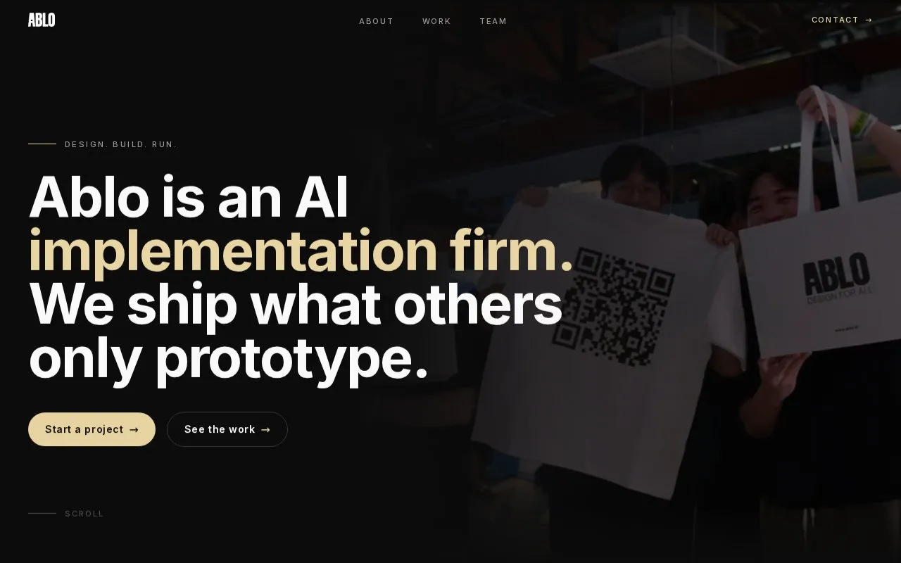 Ablo homepage screenshot