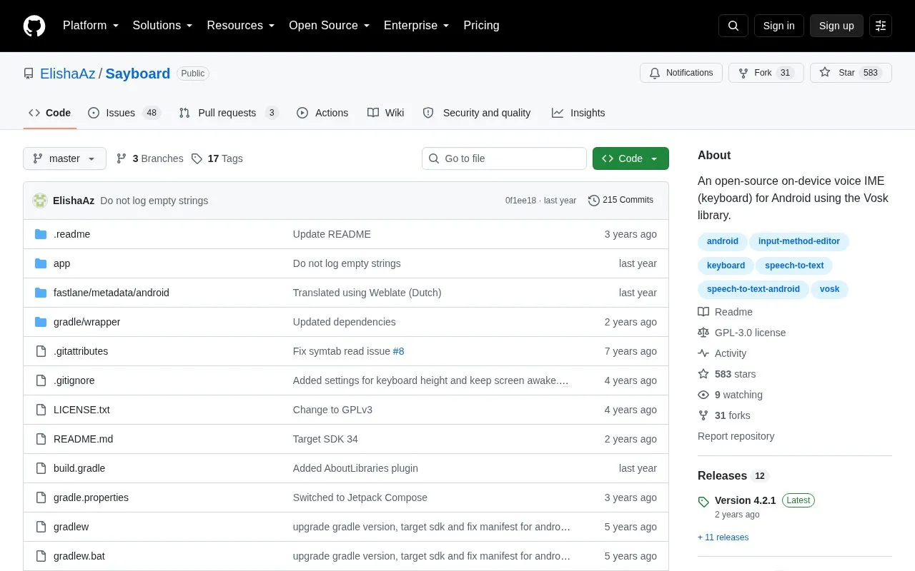 Sayboard homepage screenshot