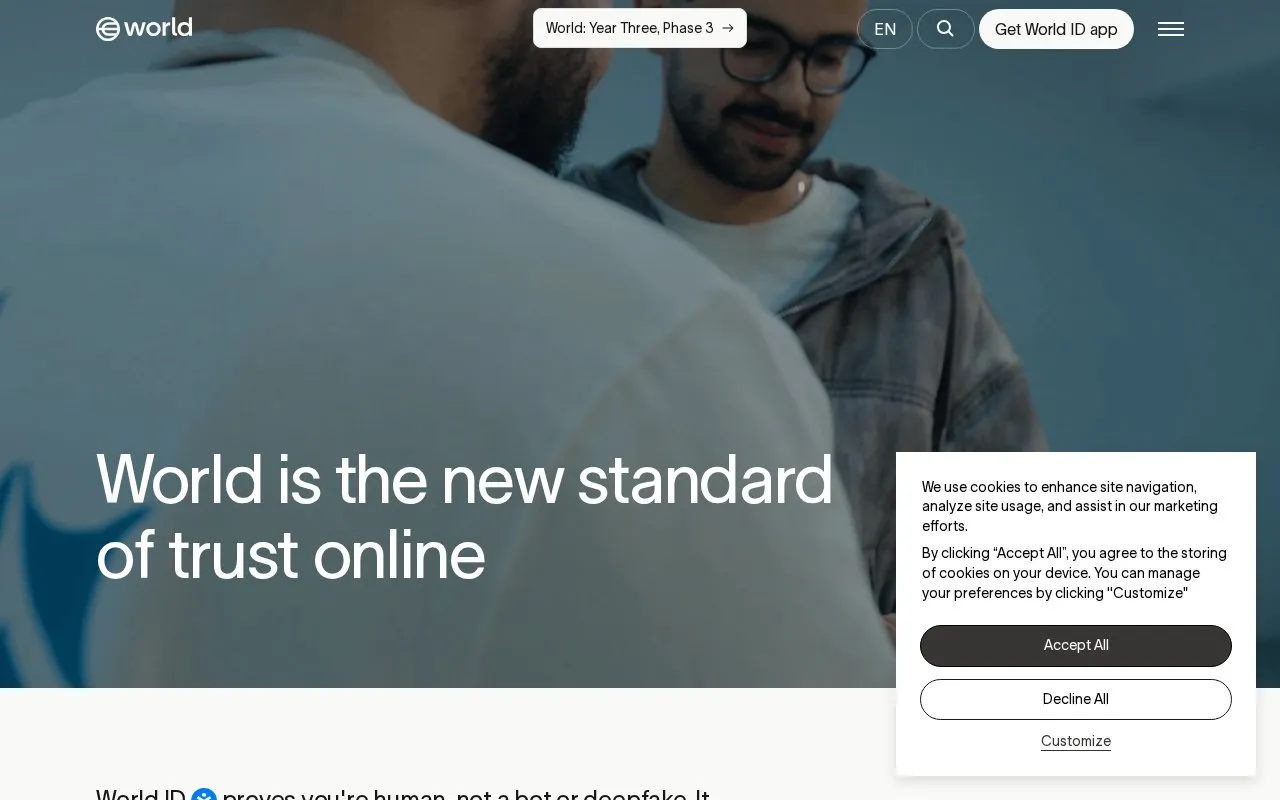 World Chain homepage screenshot