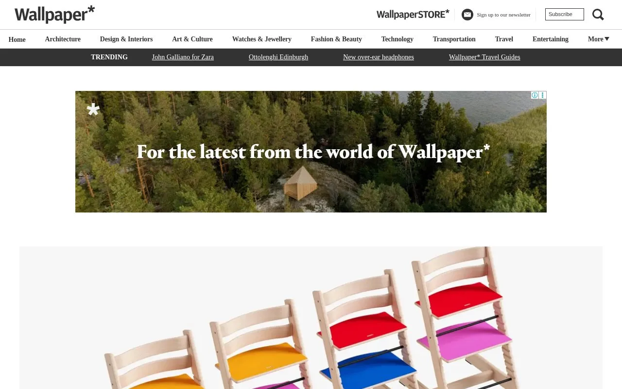 Wallpaper* homepage screenshot