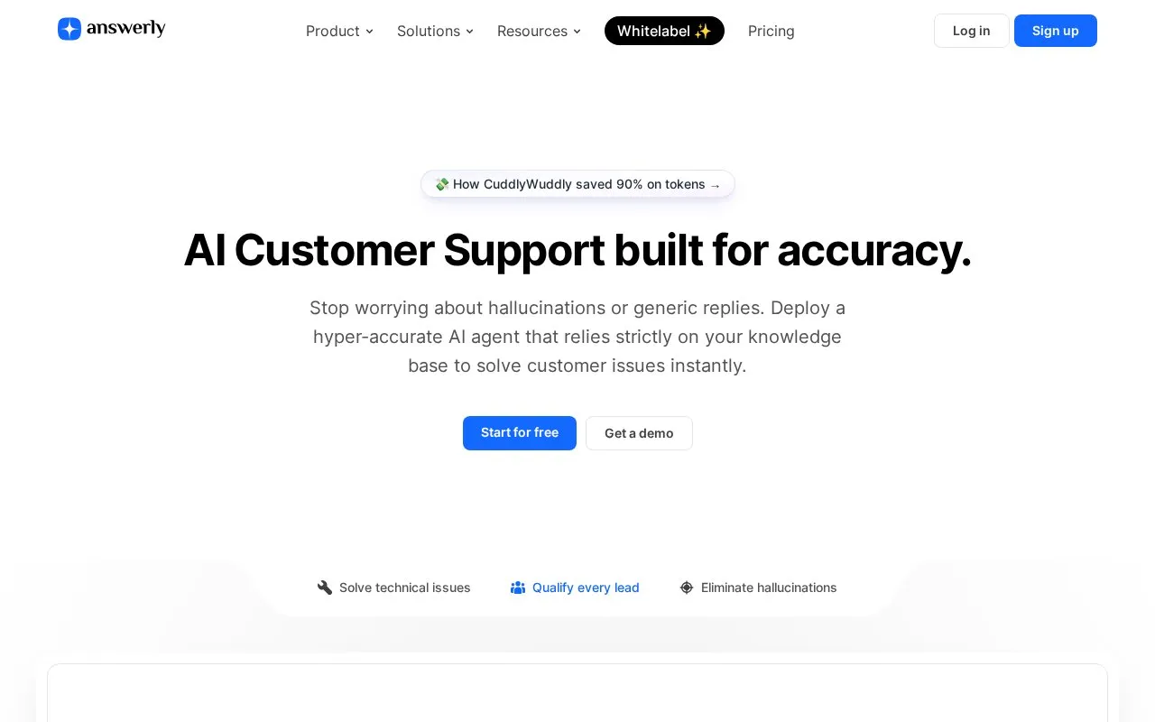 Answerly homepage screenshot