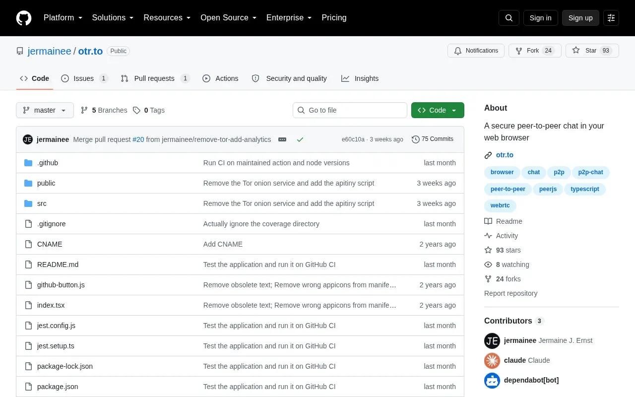 Otr.to homepage screenshot