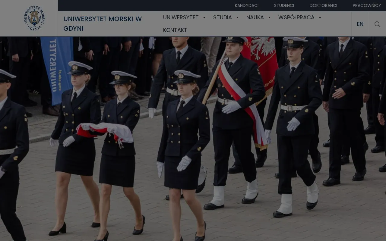 Gdynia Maritime University homepage screenshot