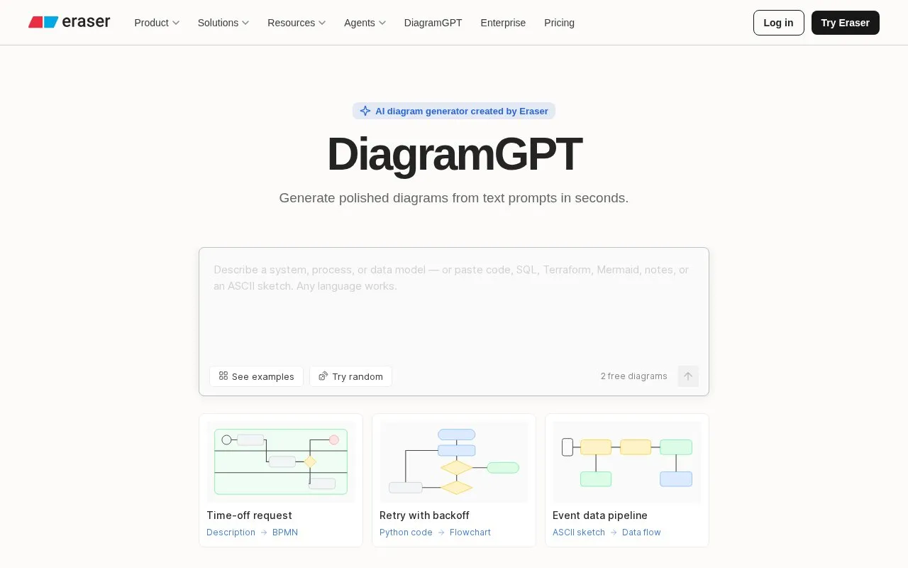diagramgpt homepage screenshot