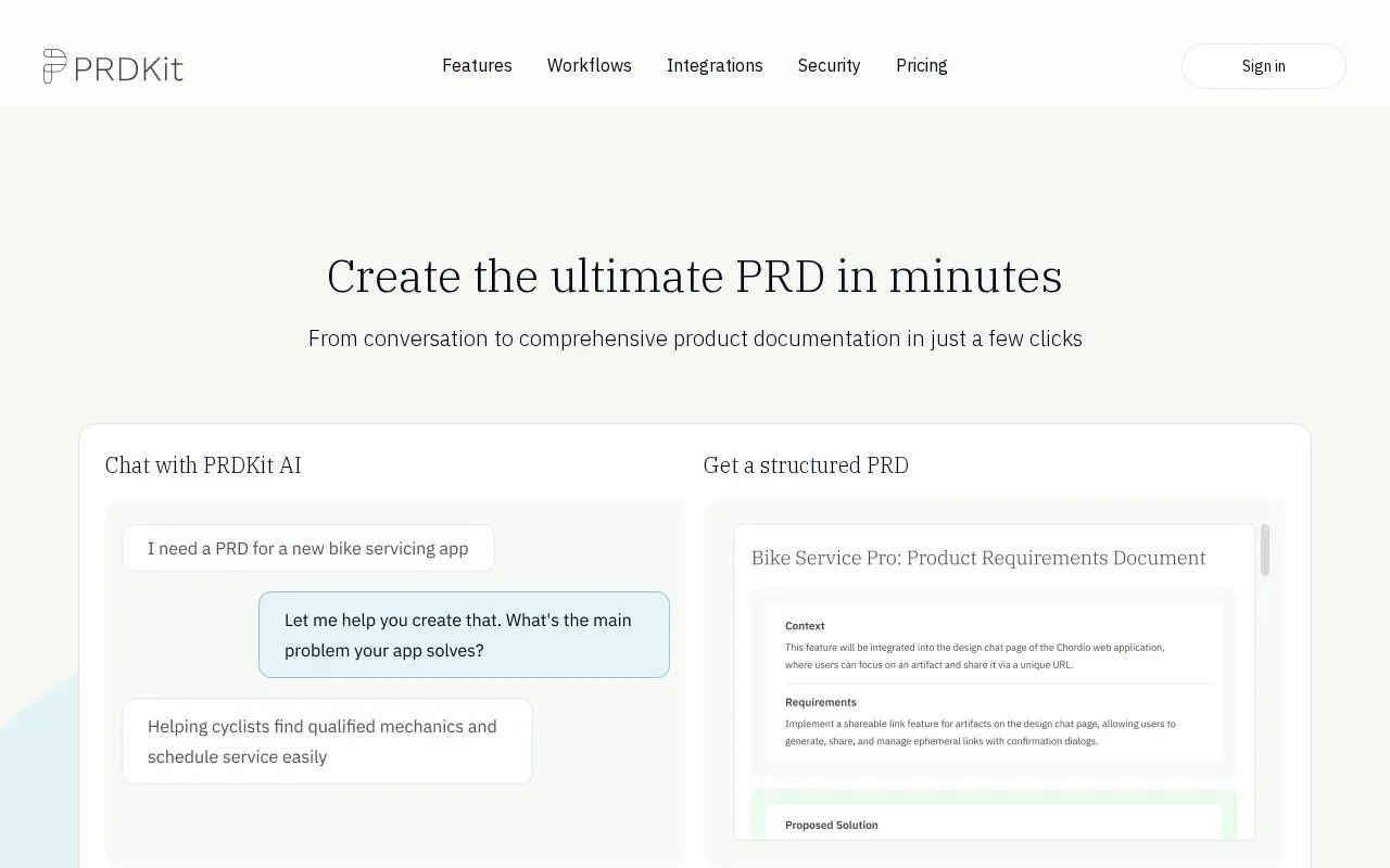 PRDKit homepage screenshot