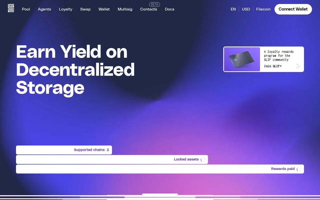 Filecoin - Mainnet — Glif Explorer homepage screenshot