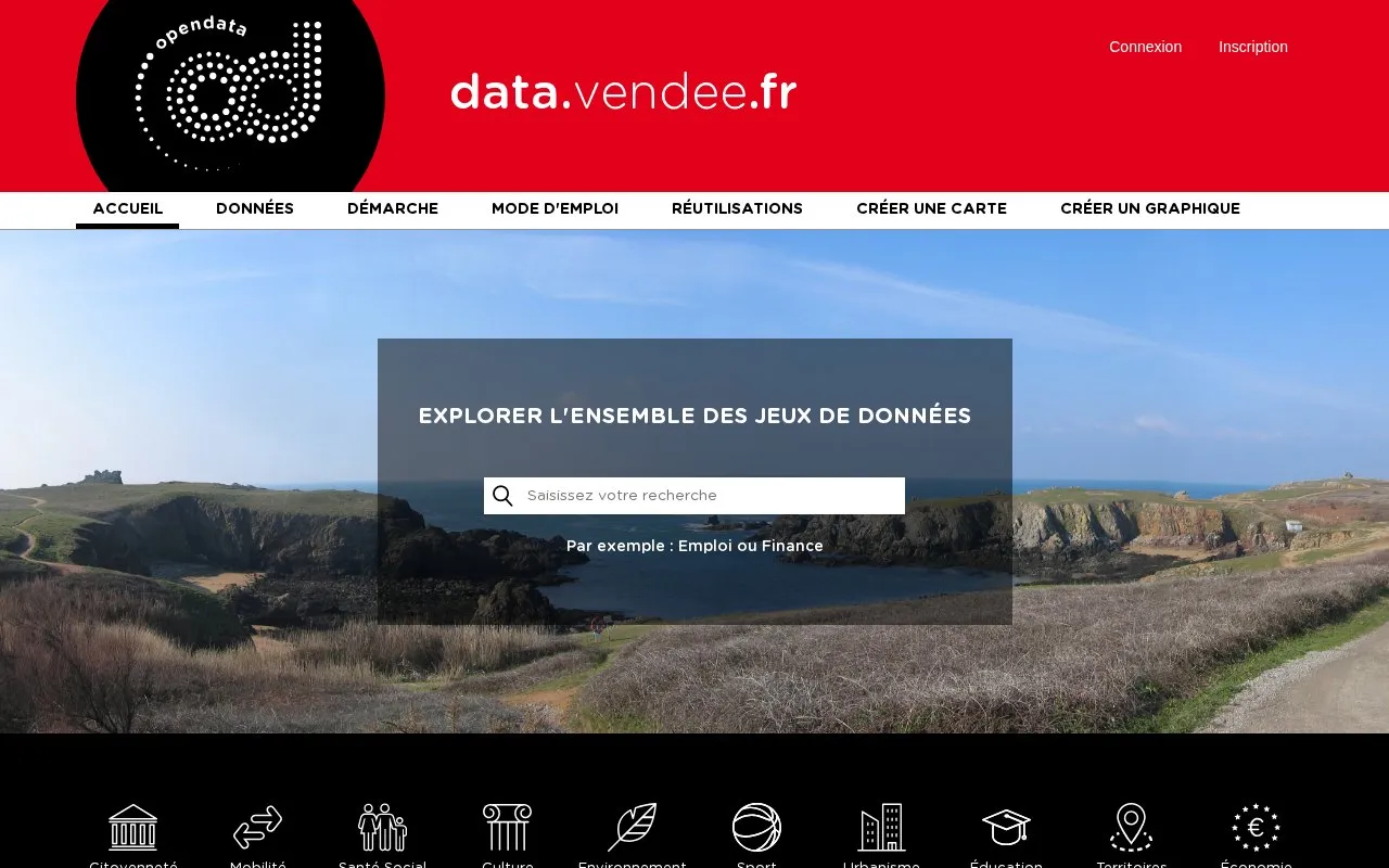 data.vendee.fr homepage screenshot