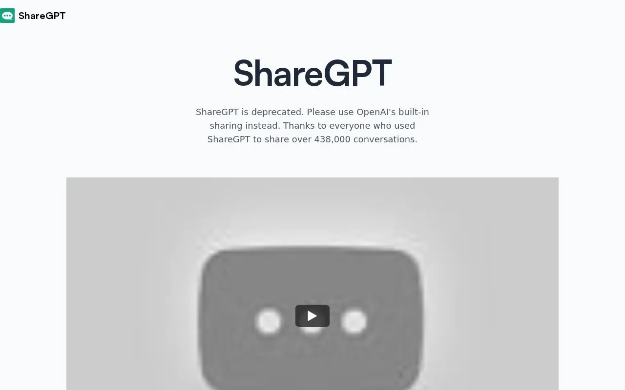 ShareGPT homepage screenshot