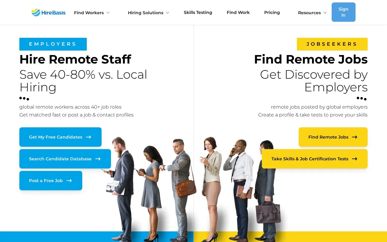 HireBasis homepage screenshot