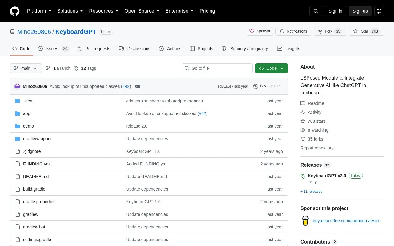 KeyboardGPT homepage screenshot