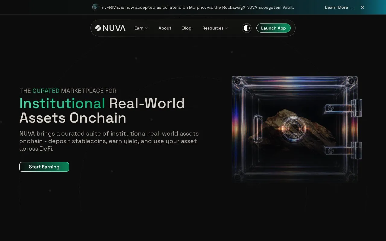 NUVA homepage screenshot
