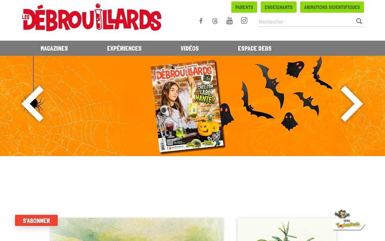 Les Débrouillards homepage screenshot